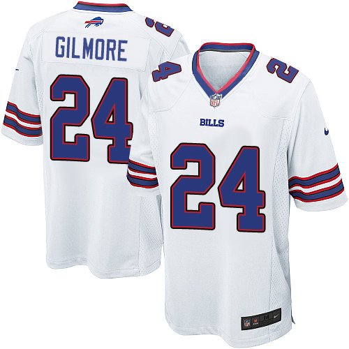 Men's Game Stephon Gilmore Nike Jersey White Road - #24 NFL Buffalo Bills
